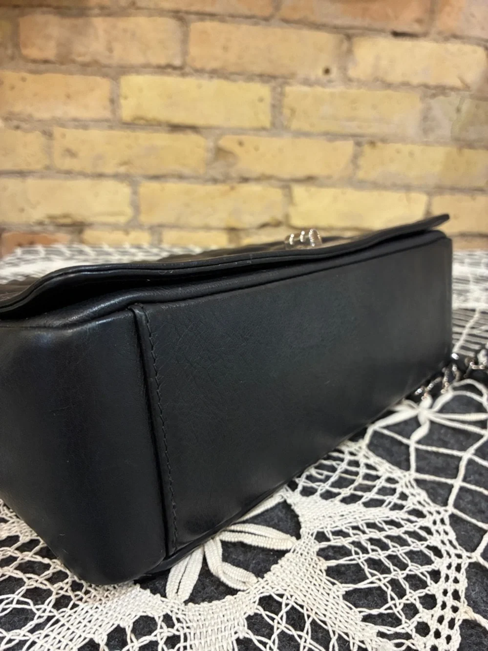 Valentino Alice Black Quilted Leather Crossbody with Chain Strap - Picture 6 of 11